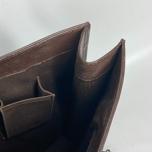 LOUIS VUITTON M5908D Epi Sac Plat Tote Bag Vertical Hand Bag Leather mocha Brown - Picture 12 of 16